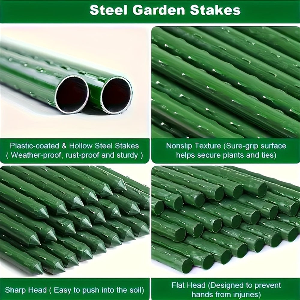 Lot de 58 tuteurs pour plantes de jardin, 20 tuteurs pour tomates, pour plantes grimpantes, plantes en pot, tomates, poteaux de clôture - 2