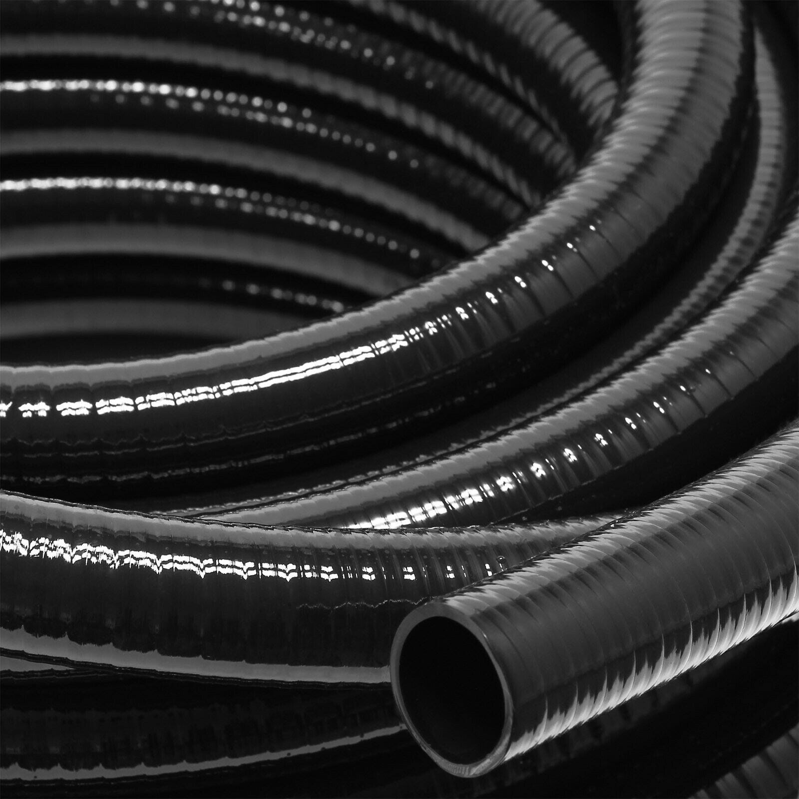 Tuyau Spiralé PVC Pour étang - Diamètre 25 Mm, Longueur 3 M, Pression 1 Bar, Noir - Pour Filtration, Jeux D'eau