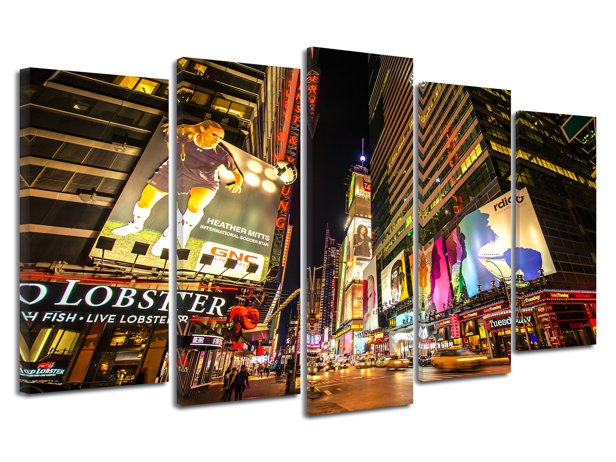 Kit 5 Tableaux Sur Toile New York Brooklyn - 110x60 Cm - Graphic Express