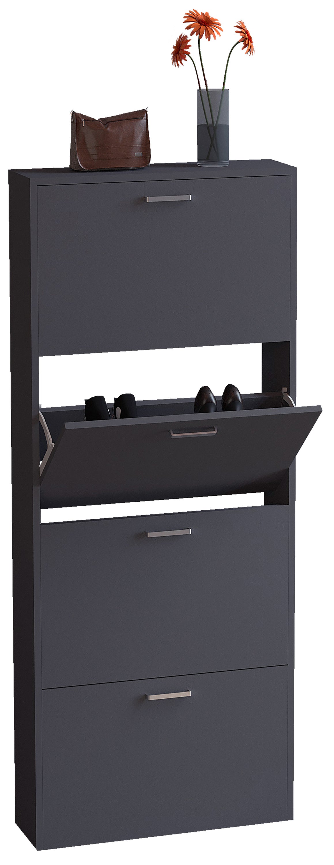 Szafka na buty Sulos Antracyt W. 144 x S. 59 x G. 17 cm