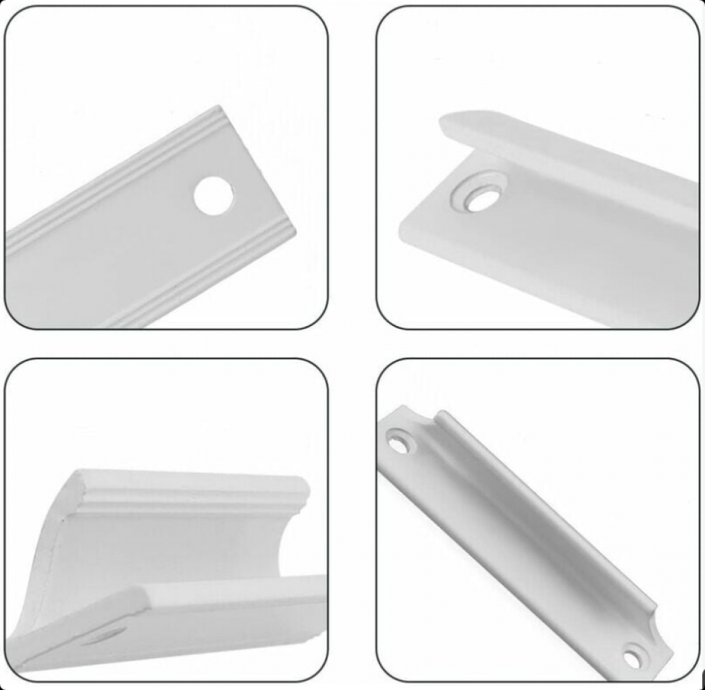Lot de 2 Poignées en Alliage Aluminium - Pour Porte Coulissante, Tiroir, Fenêtres et Placards - Vis Incluses, Blanc - 2