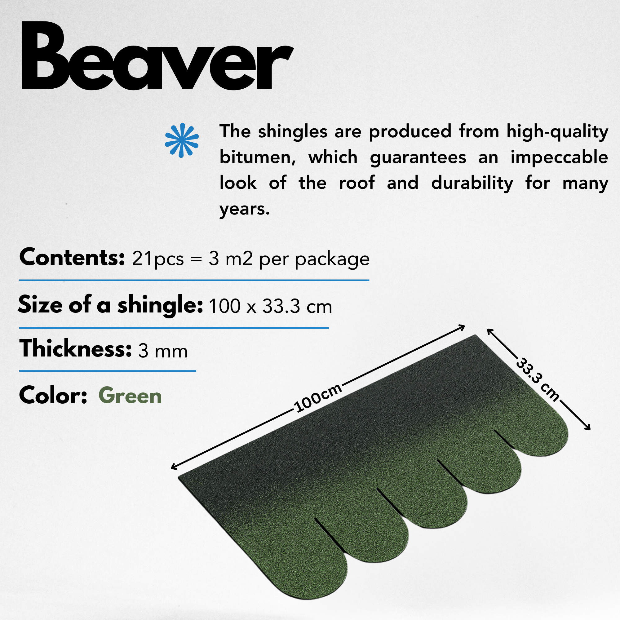 Bardeaux bitumineux Beaver B-GREEN - 4