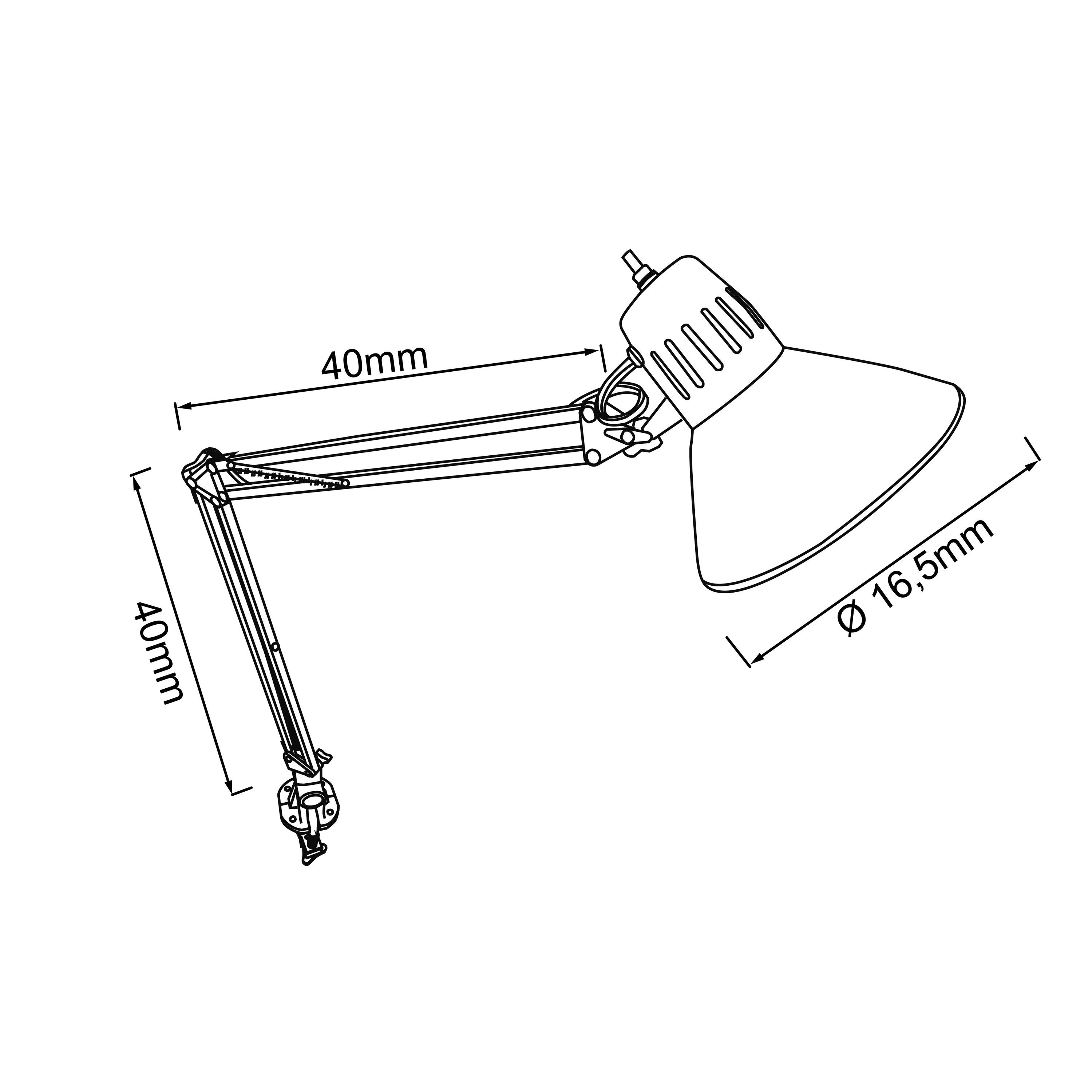 Lampa biurkowa Brilliant HOBBY zacisk mocujący 70 cm czarna - 2