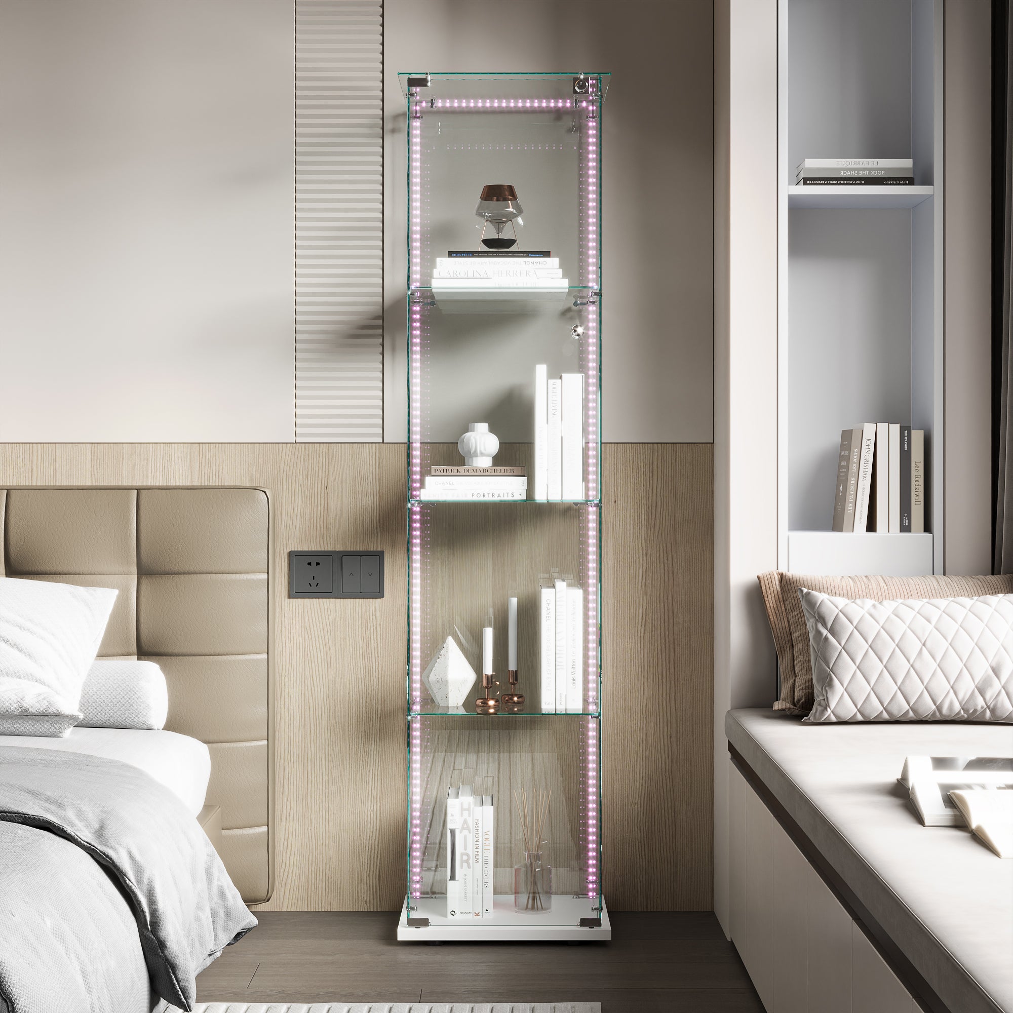 Vitrine en Verre Trempé avec Éclairage LED – Design Panoramique 360 ...