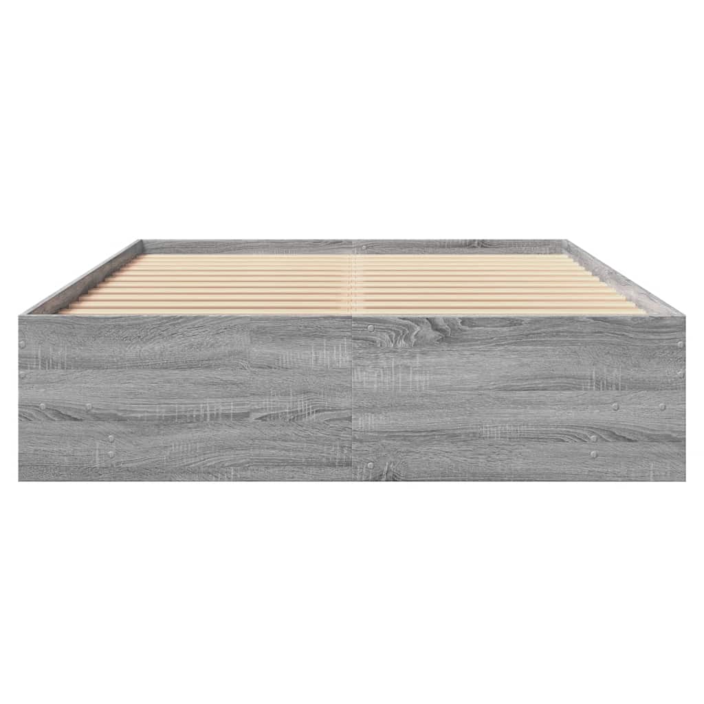 Cadre de lit sans matelas, gris, 140 × 200 cm - 5
