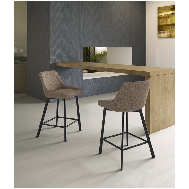 Fox - beżowy stołek materiałowy - zestaw 2 szt.