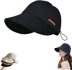 Ecroon Chapeau De Soleil Femme à Large Bord UPF 50+ - Casquette Pliable Avec Nœud