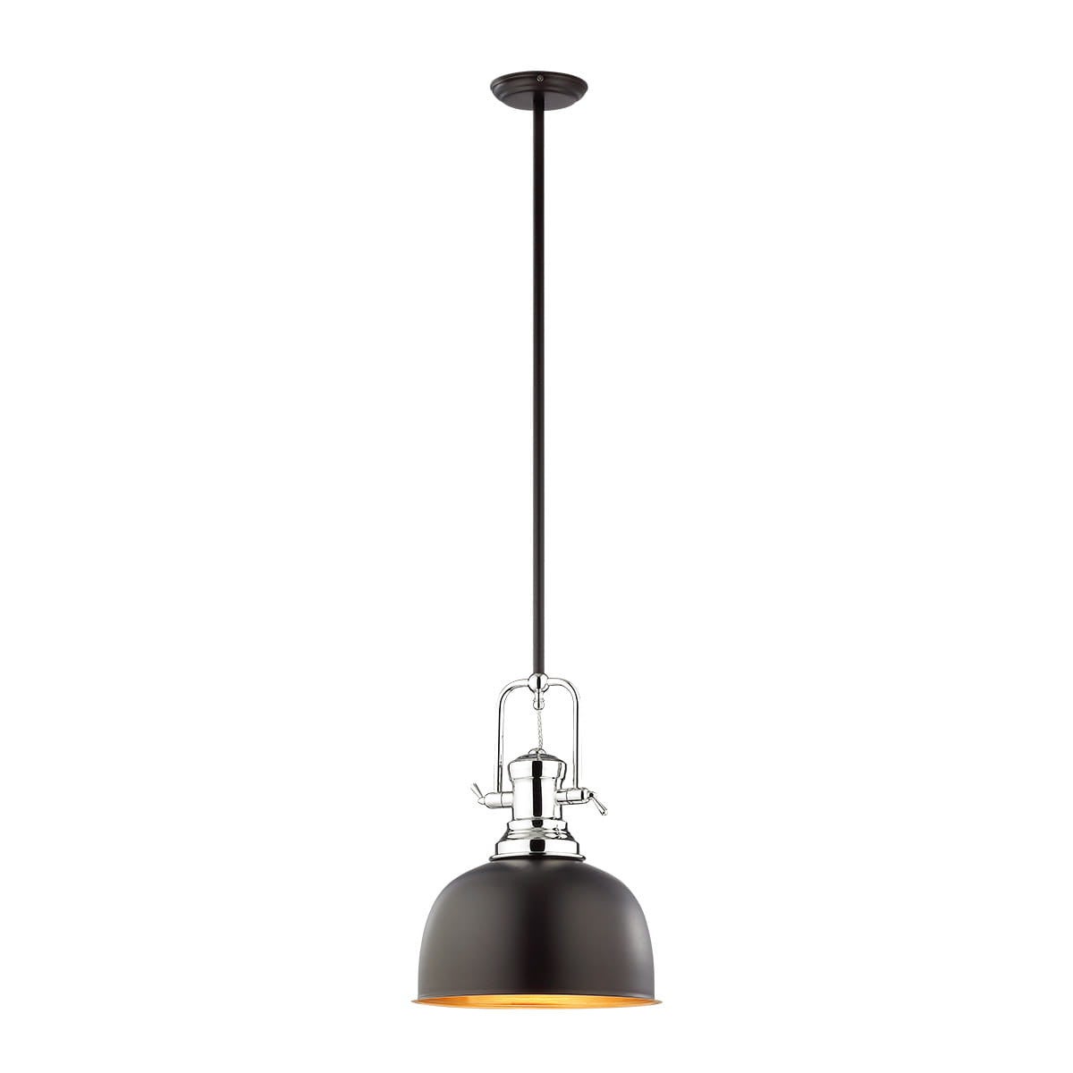 Lampa wisząca Laredo czarna-chromowana-złota 1xE27x60W metal wym:126x32,5x32,5cm IP20 Italux