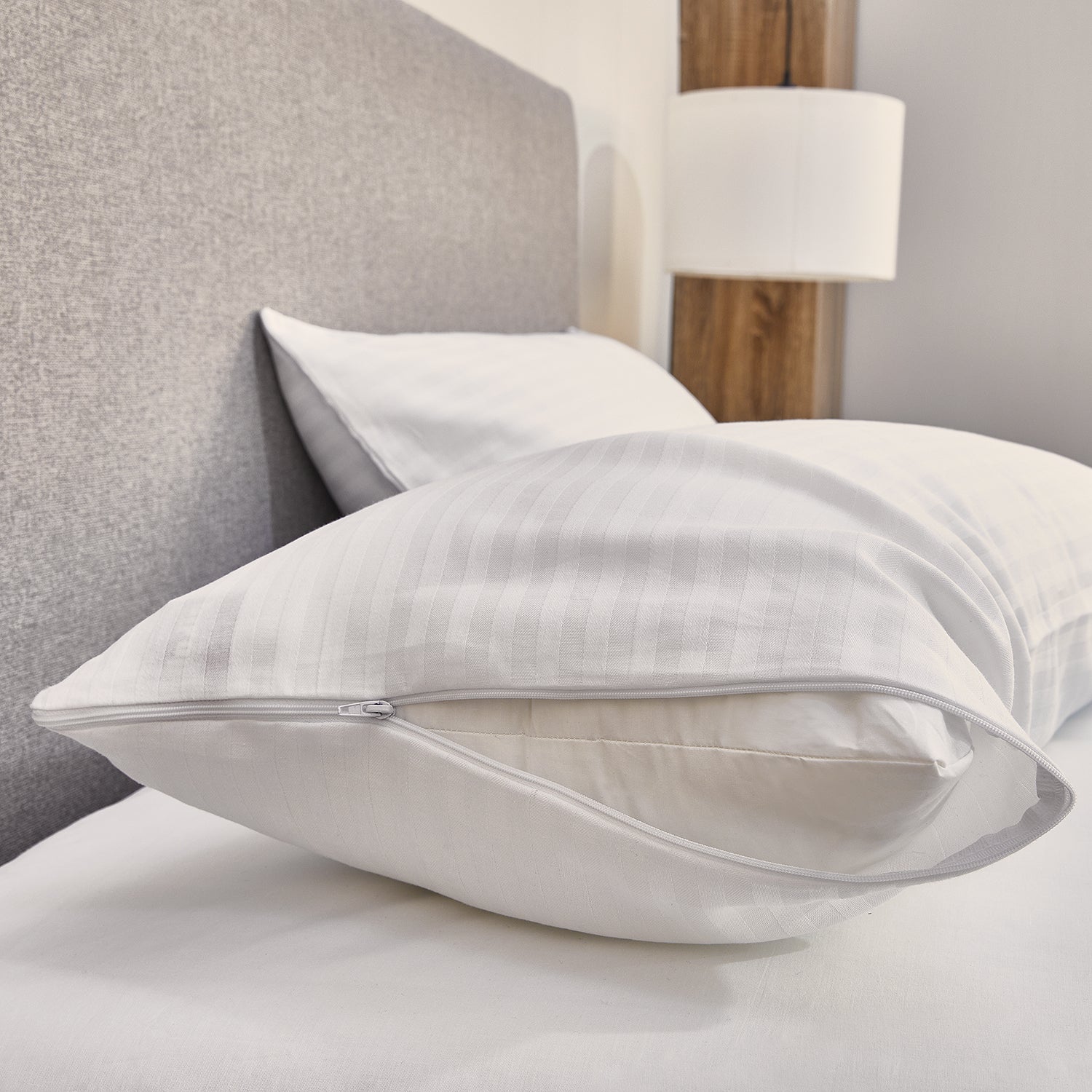 Federa in cotone rigato 100%, extra morbida - 2