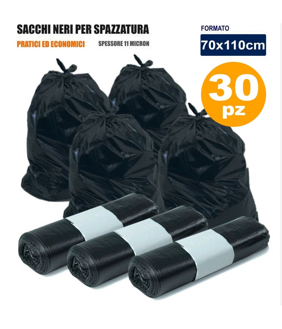 Trade Shop - 30 Sacchi Sacchetti Buste Per Immondizia Resistenti Ecologici Rifiuti Pattume - - 2