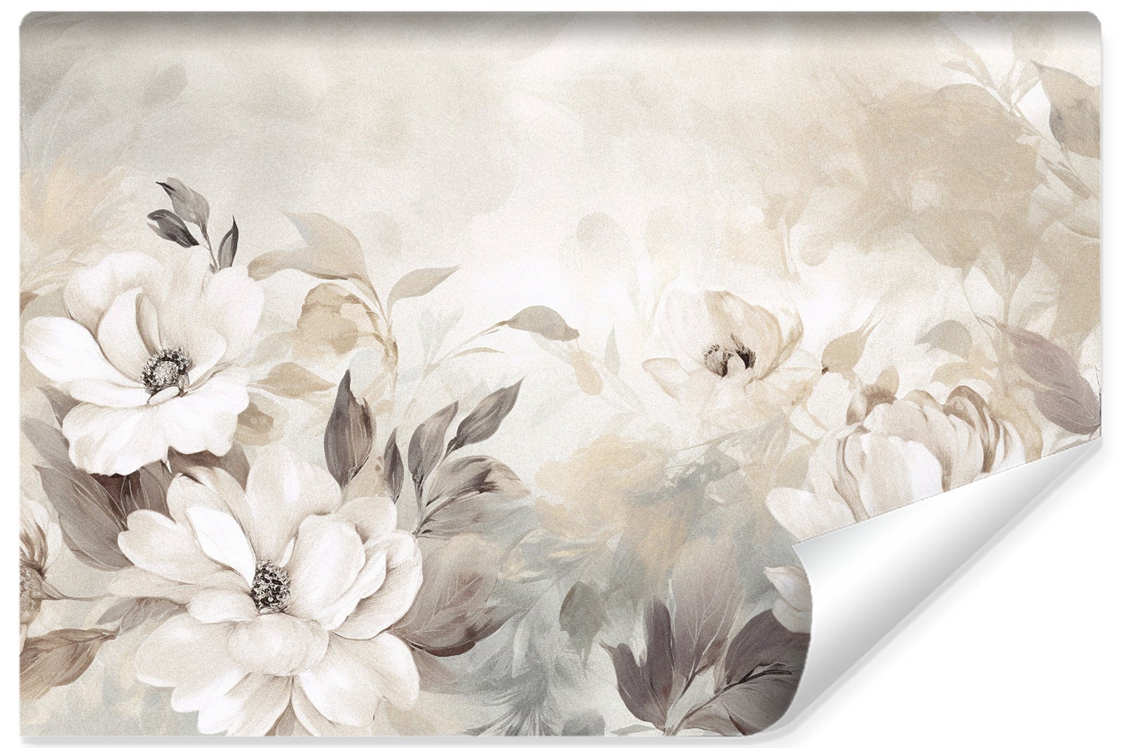 Sticker Porte étagère à Livres Fleur Rétro, Papier Peint