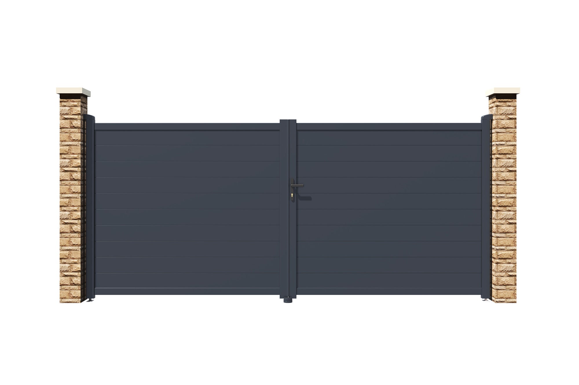 Portail battant 4m EIGER H.180cm aluminium gris - 8