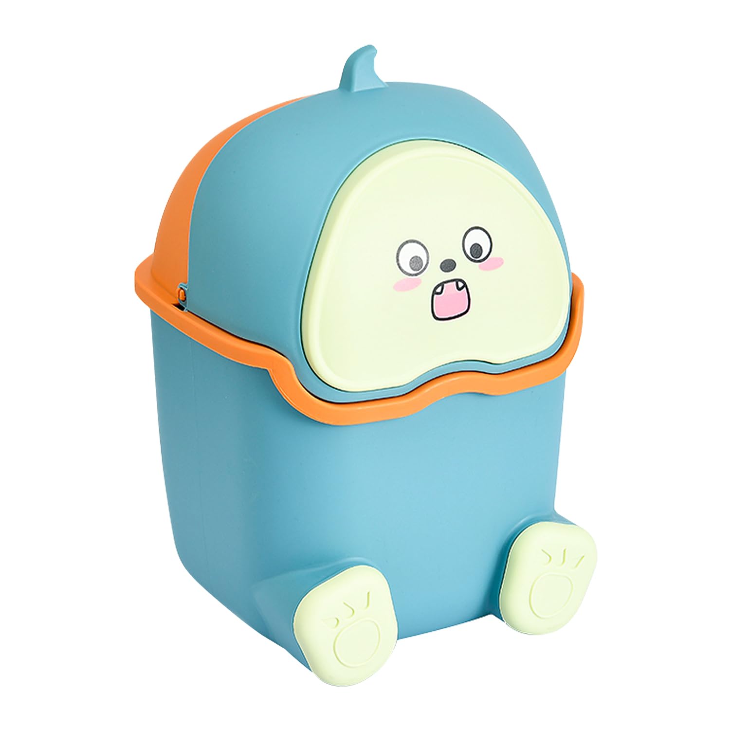 szt. Mini kosz na śmieci na biurko, Mini plastikowy kosz na śmieci na stół z pokrywką, organizer na biurko Kawaii, kosz na śmieci na biurko dla dziewc