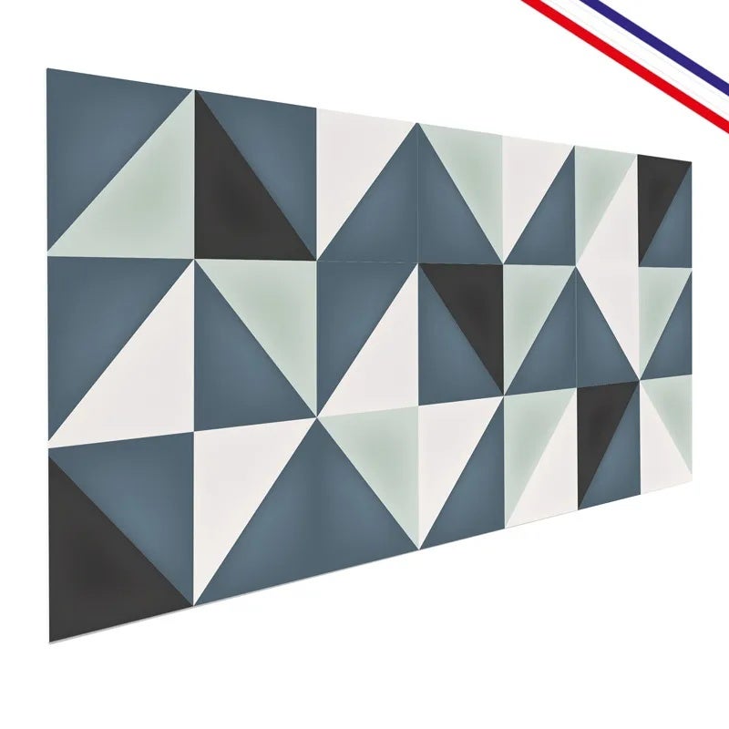 Crédence de salle de bain en PVC géométrique bleu 140x30 cm (en 2 bandeaux) - Scandi - 4