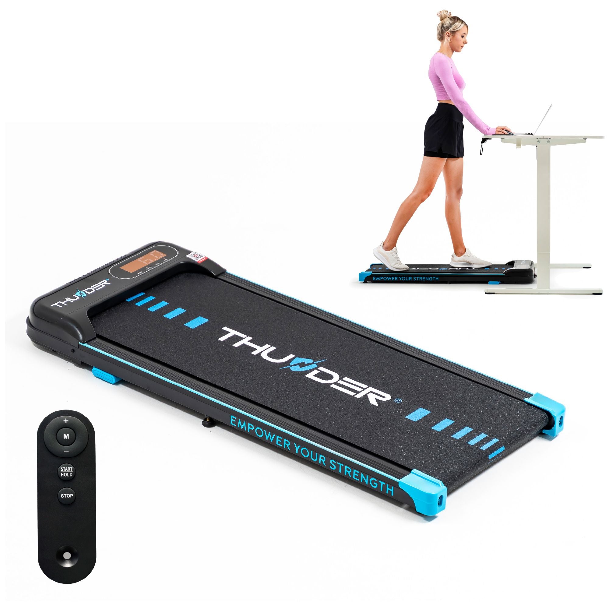 Bieżnia elektryczna THUNDER KINDI-BLACK 6km/h mała pod biurko walkingpad 90kg