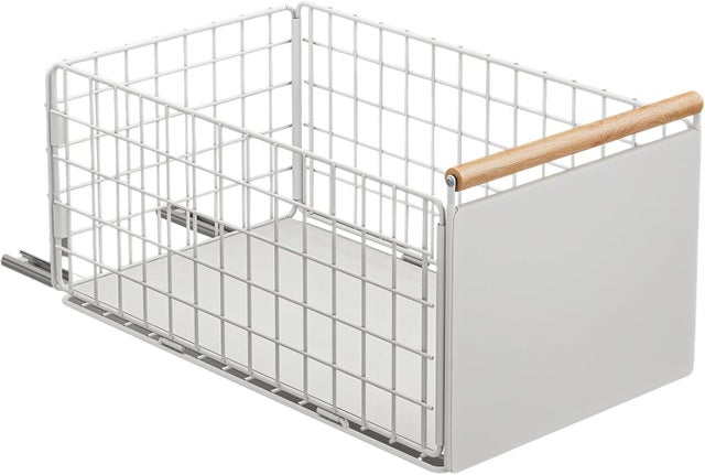 Tiroirs de cuisine coulissants télescopiques profonds avec glissières et poignée bois, métal pour armoires - 40 L x 24 l x 19,5 H cm