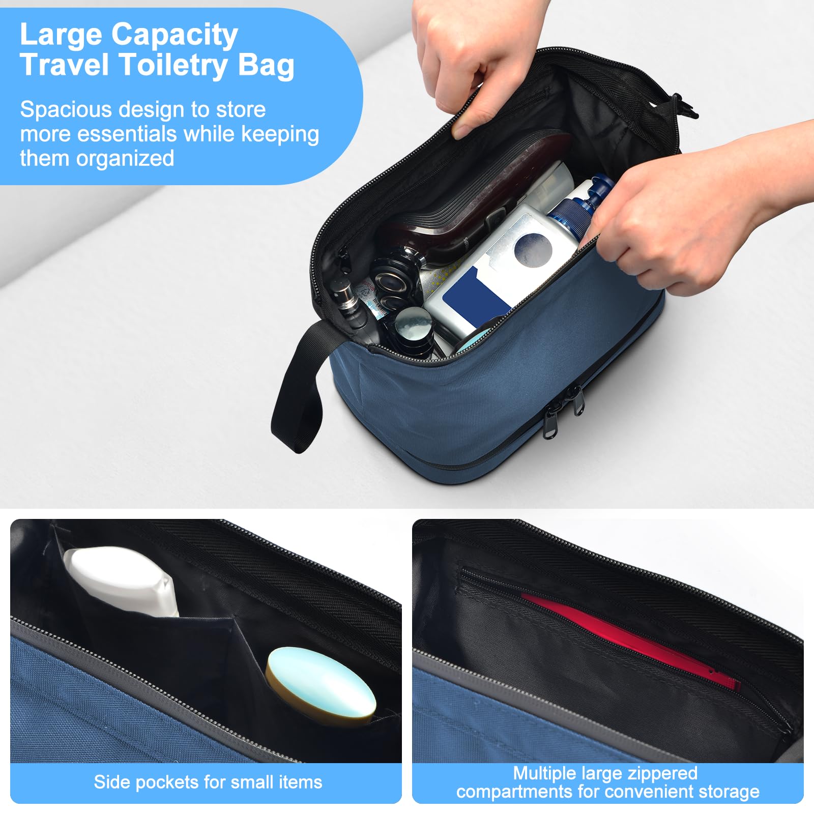Toilette Trousse Da Viaggio Uomo Trousse Da Toilette Uomo Impermeabile Con Scomparto Asciutto/Umido,Ideale  Per Il Bagno E Rasatura,Accessori Da Viaggio (Blu) Leroy Merlin