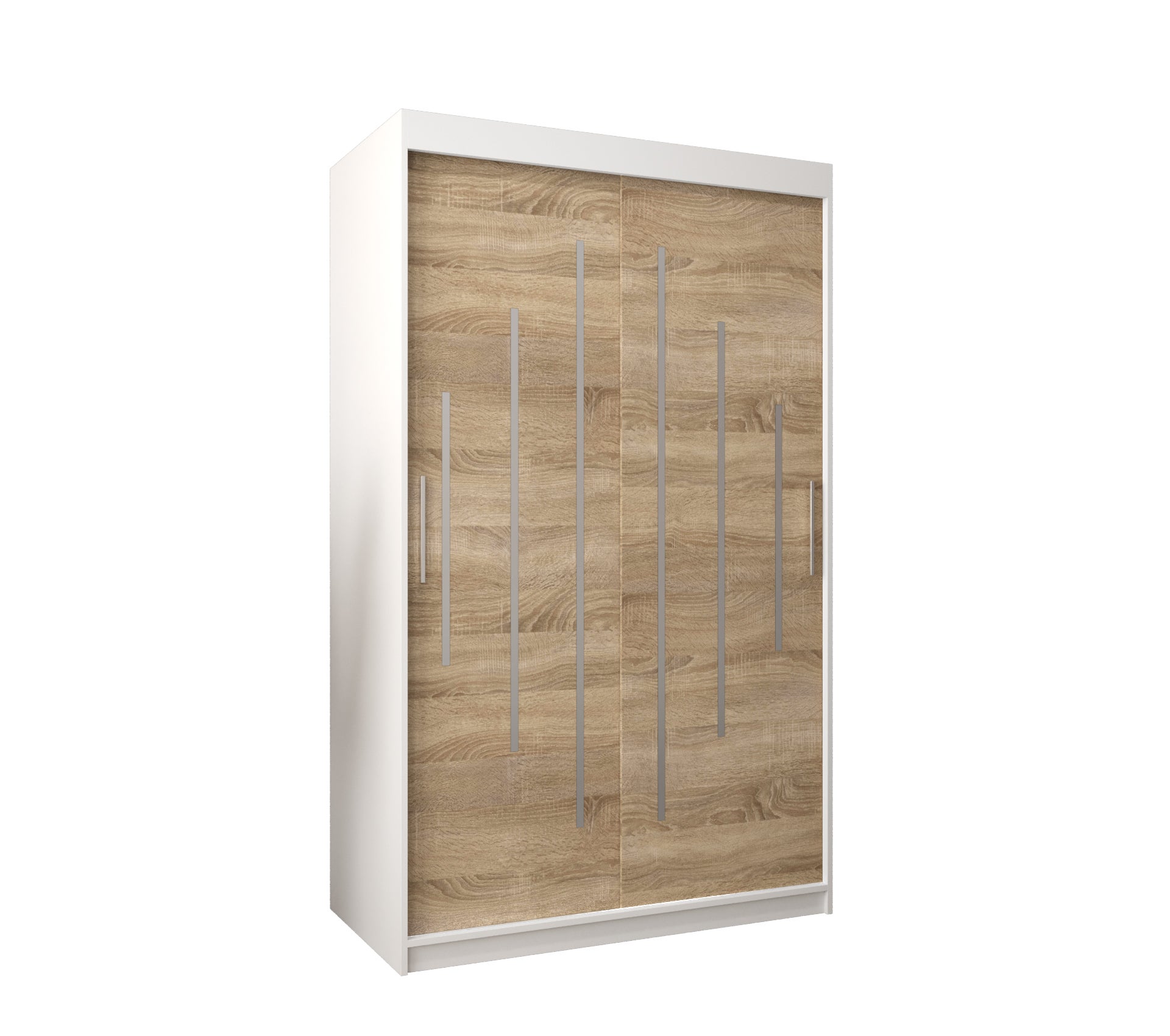 Szafa przesuwna garderoba York 120 x 62 x 200 cm Biały + Sonoma - Abiks Meble