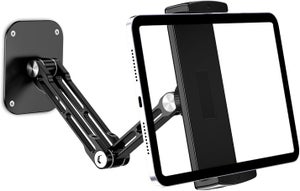 YICOSUN Supporto da braccio per tablet con presa eccellente, supporto pieghevole regolabile e morsetto girevole a 360° in alluminio resistente per iPad, telefono, monitor, Kindle, universale per