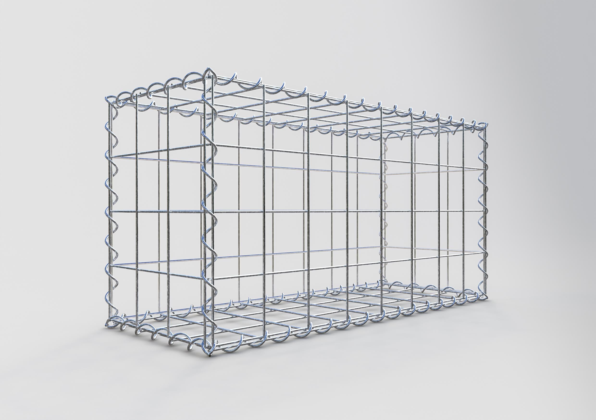Gavión de acero galvanizado 80x40x30cm (LxAxP), malla 10 x 10cm, Espiral, jaula metálica para muro o jardín - 2