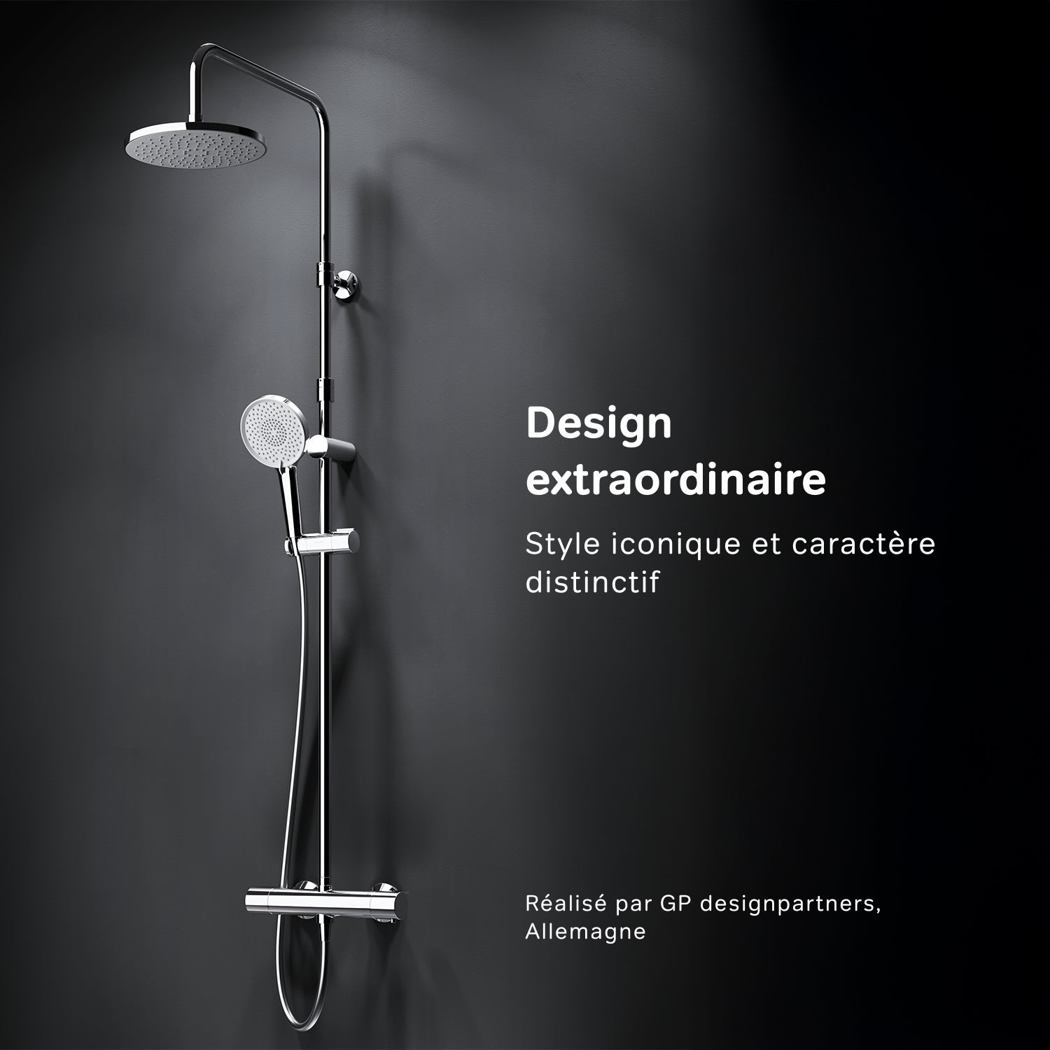 Colonne de douche et bain baignoire thermostatique Système de douche avec mitigeur thermostatique Chrome, F07XA400 X-Joy AM.PM - 2