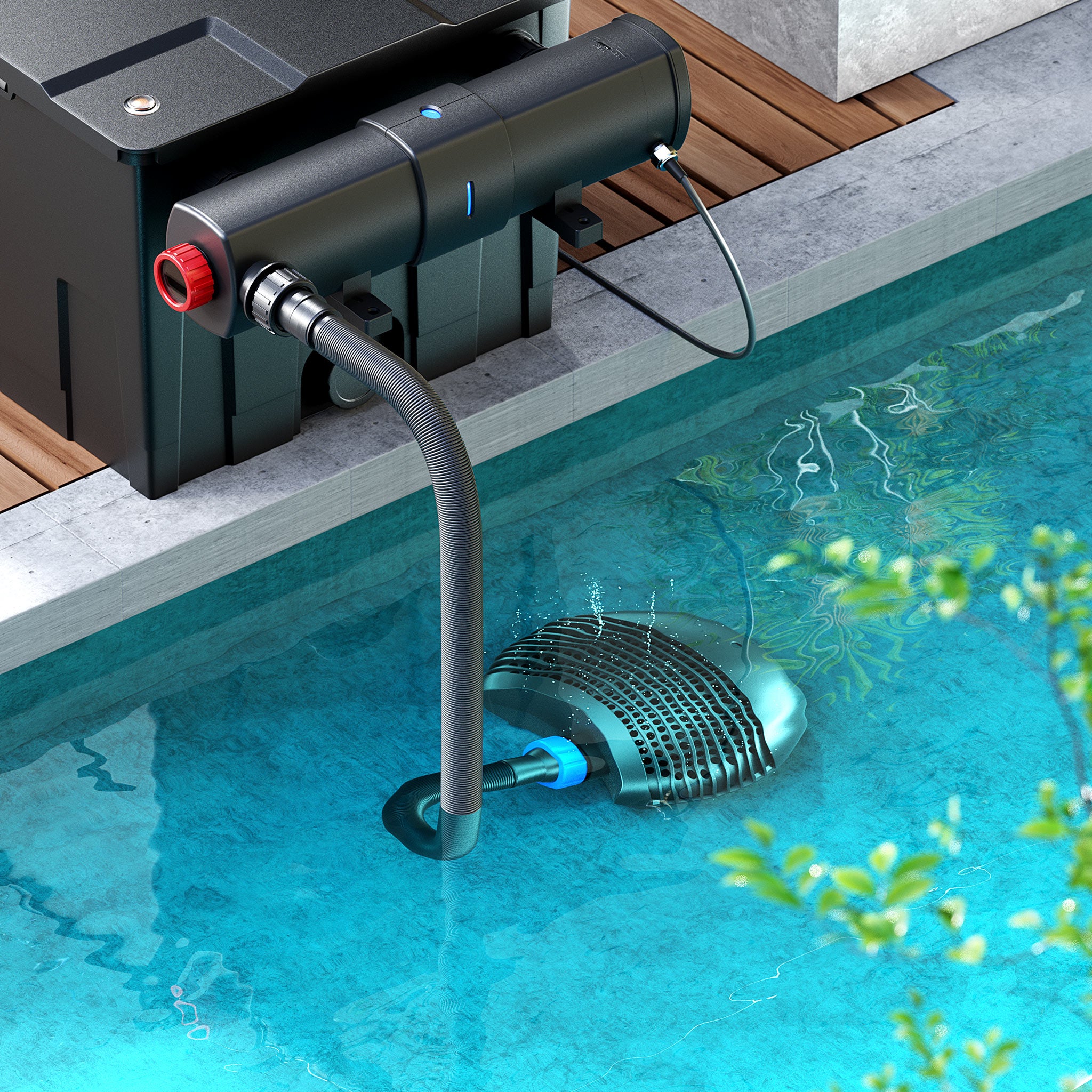 CTF-5000 Pompe de Bassin SuperECO - 300 x 350 x 165 mm - débit max. 5000 l/h / 30 W / refoulement max. 3,3 m - avec câble 10 m - Filtration… SunSun... - 2