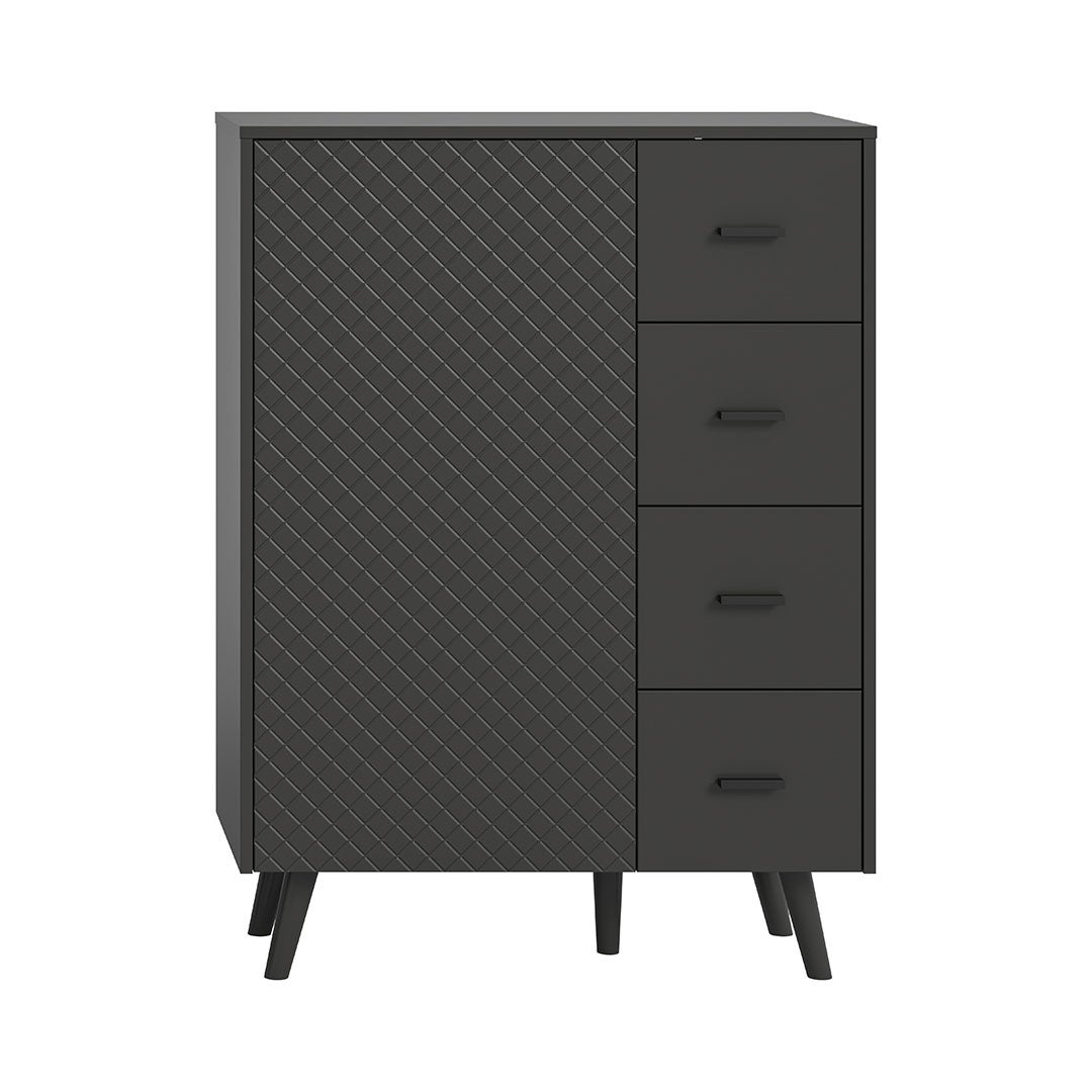 Linea kreedns 4 szuflady, 1 drzwi matowy szary. - 2