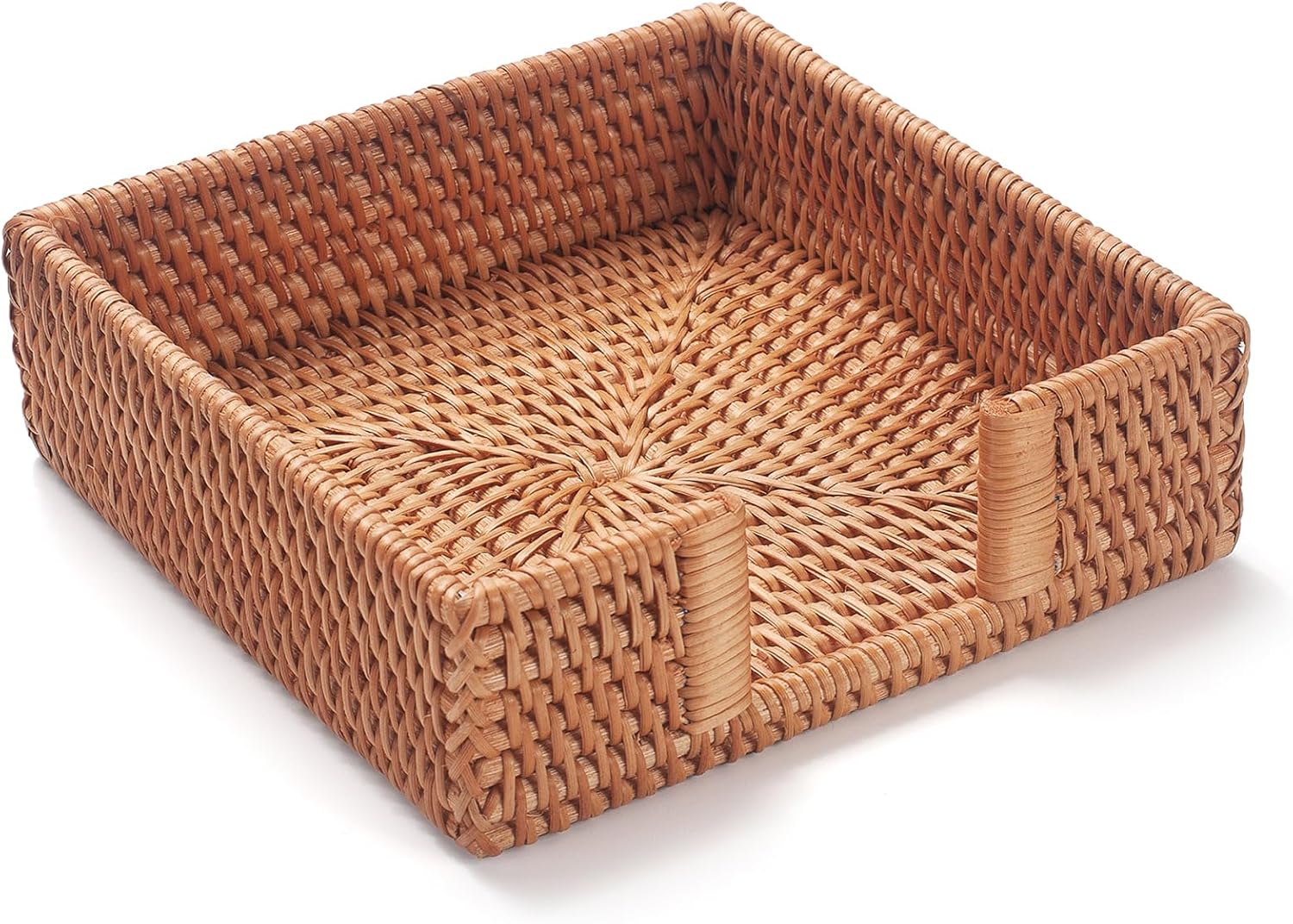 Portatovaglioli In Giacinto D'Acqua Intrecciato A Mano 24x13x7 Cm - Cesto Rettangolare In Rattan Naturale Per Tovaglioli, Vassoio Decorativo Per Cucina, Bagno, Soggiorno