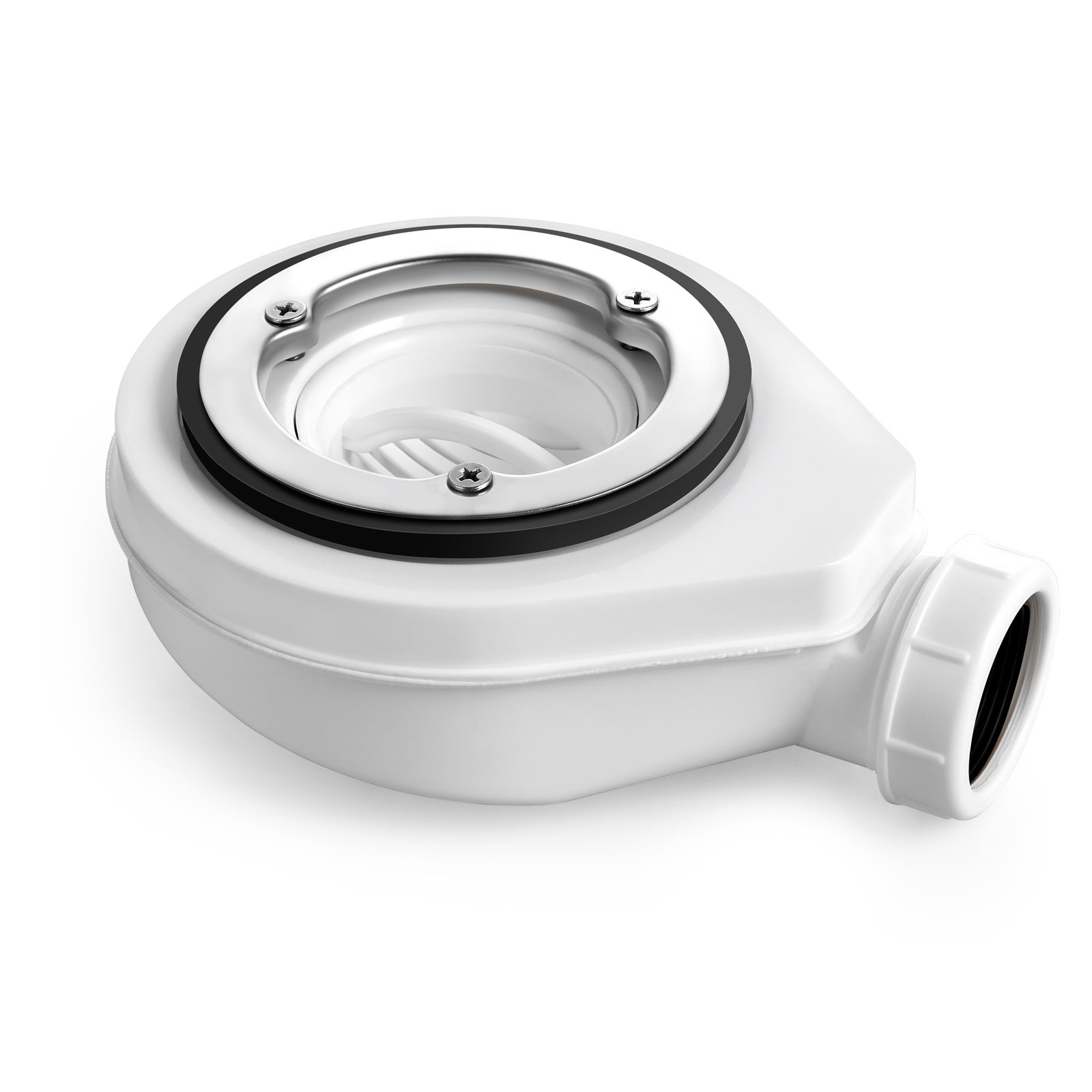 Heilmetz Receveur de Douche 90x90 cm Blanc Carré Ultra Plat en Résine Effet Pierre Antidérapant, avec bonde - 5