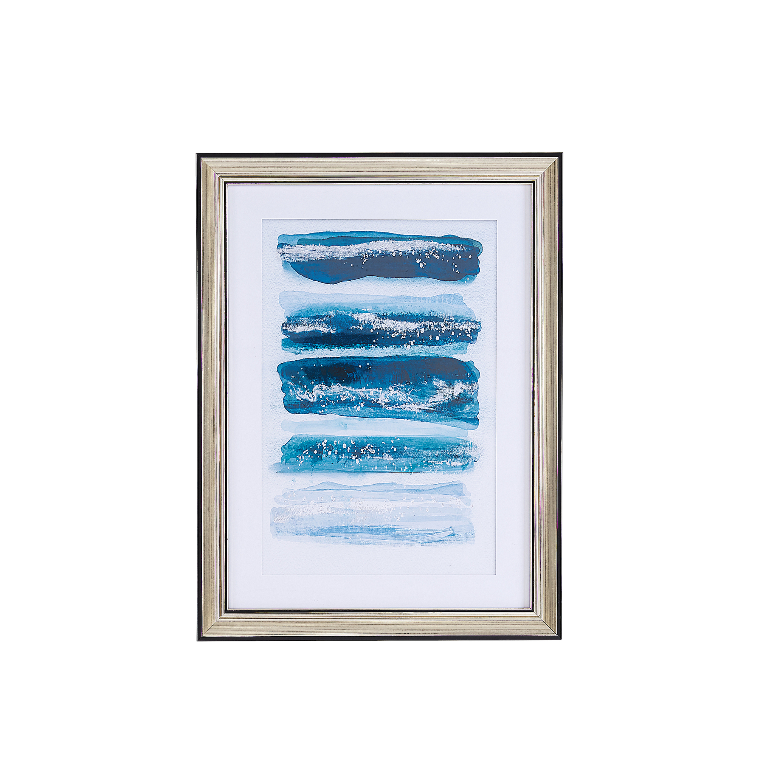 Beliani impresión de pared enmarcada ferate rectangular 30 x 40 cm abstracto azul
