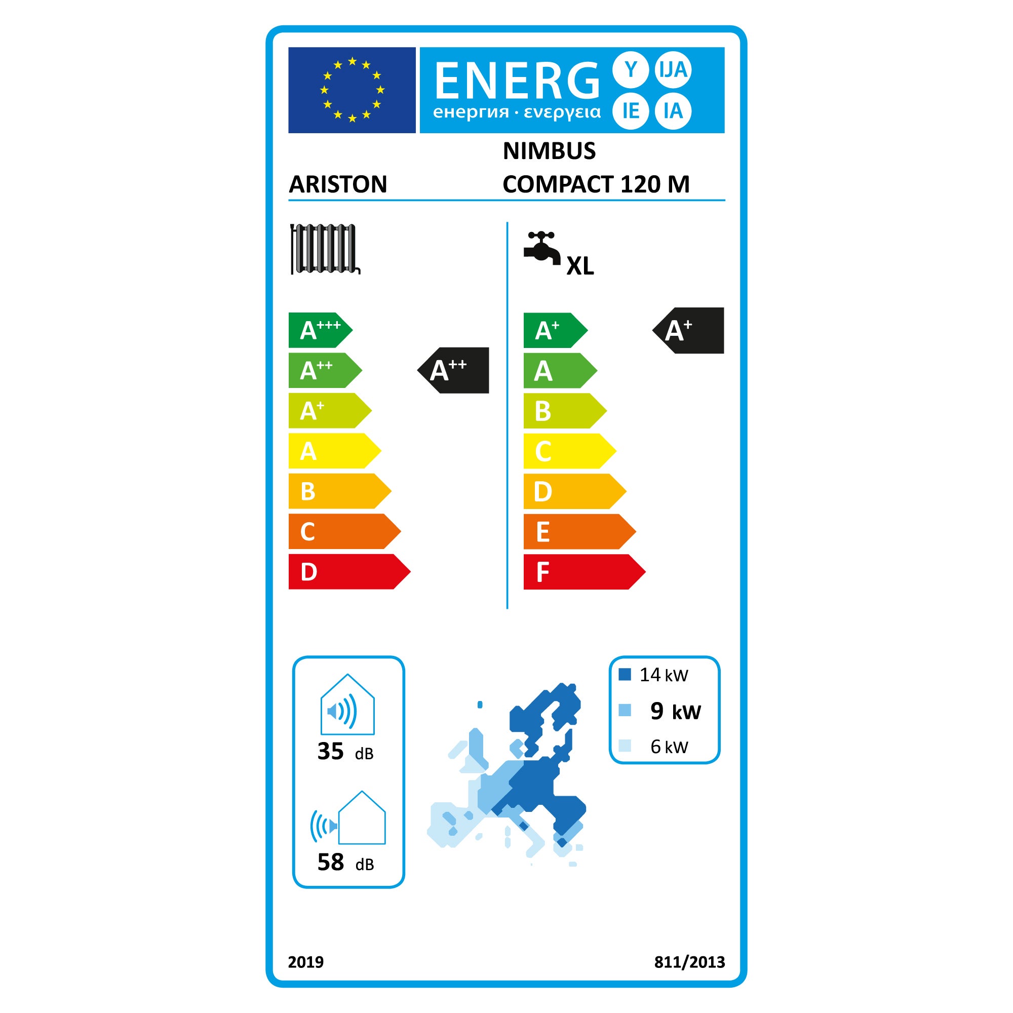 Pompa di calore Collegata aria/acqua monoblocco Nimbus Compact M con booster elettrico Ariston 12 kW monofase - 3