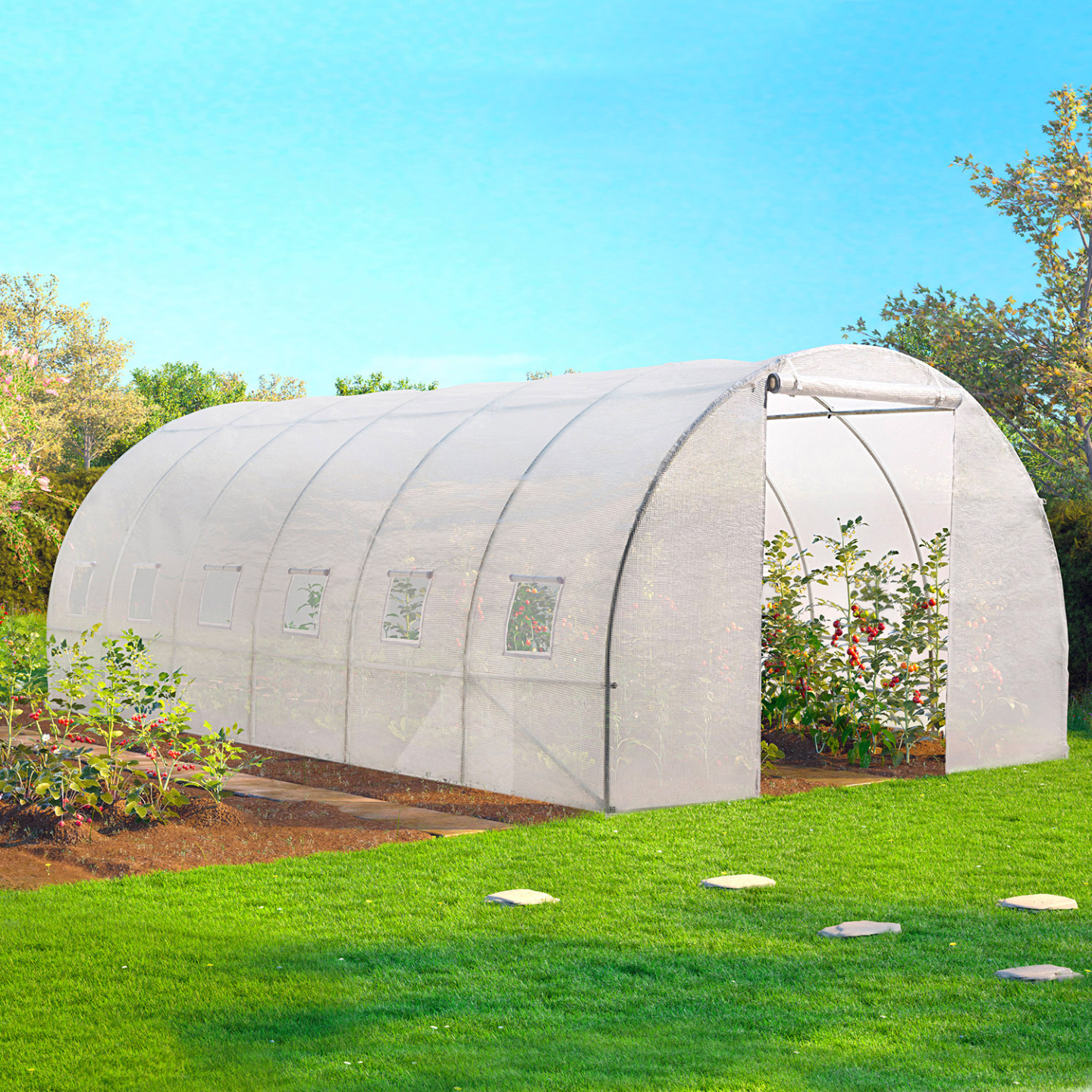 Serre tunnel de jardin 4 saisons 18M² blanche gamme maraîchère CRIMÉE 6x3M - 3