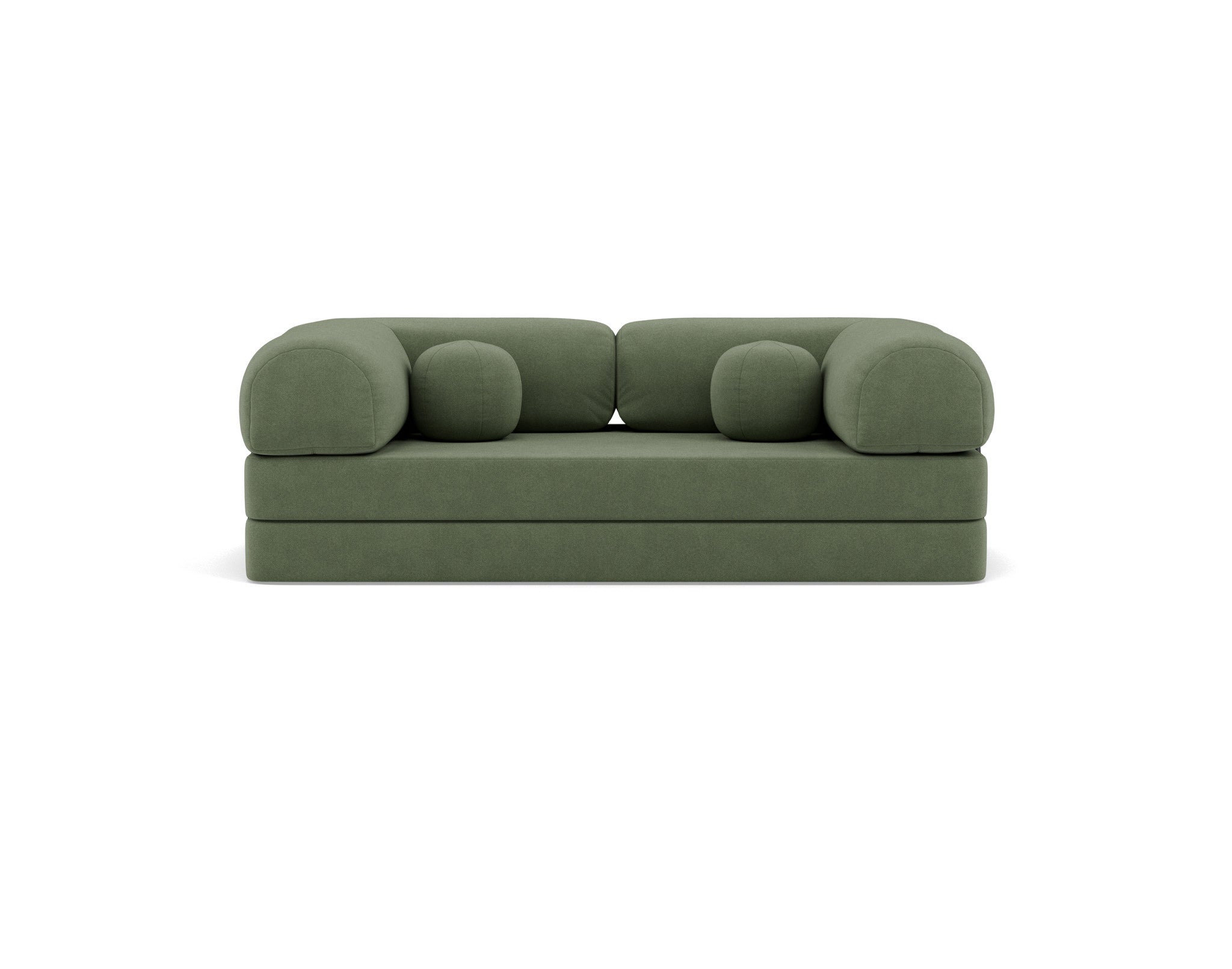 Canapé droit convertible 3 places en velours texturé vert sauge - NEBULA - Best Mobilier - 9