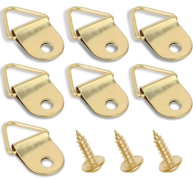 YIXISI 100 Pièces Crochet Pour Cadre Photo, Anneaux Triangulaires Cadre Photo Suspendus Crochets, D Anneaux Cadre Photo,avec 100 Pièces Vis, Pour Fixation Tableau, Cadre Photo Suspendre, Argent