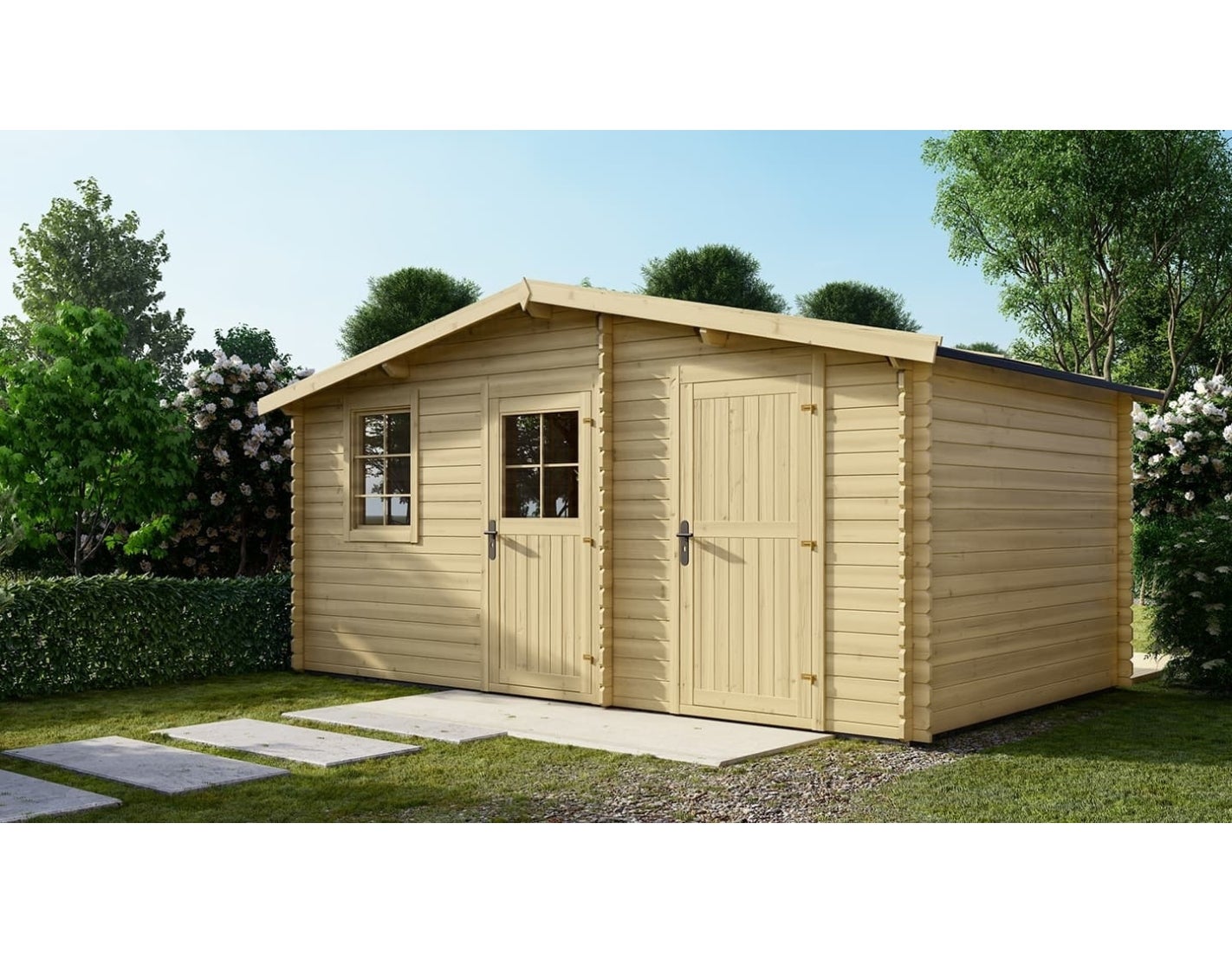 Domek ogrodowy ALTANKA 15 m2 - 5x3 m - 28 mm, drewniany, DOM578, 1 szt.