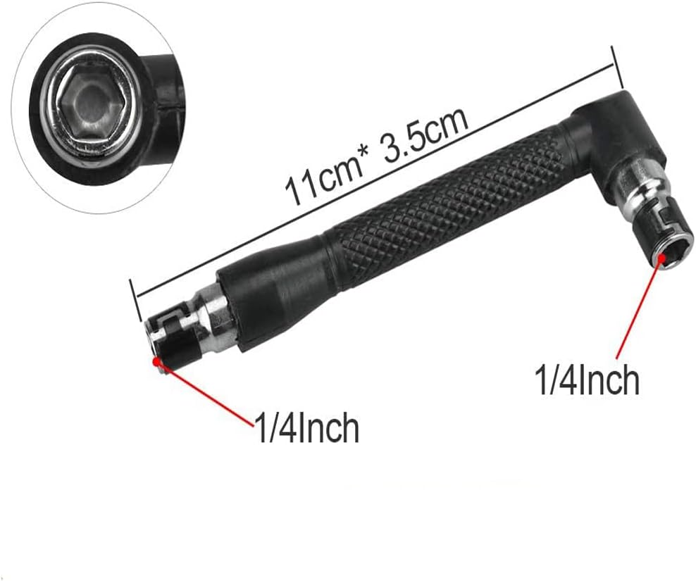 Lot de 11 tournevis de sécurité 75 mm à tige hexagonale 6,35 mm T6 -T10 T15 T20 T25 T27 T30 T40 avec porte-embout de tournevis d'angle en L - 2