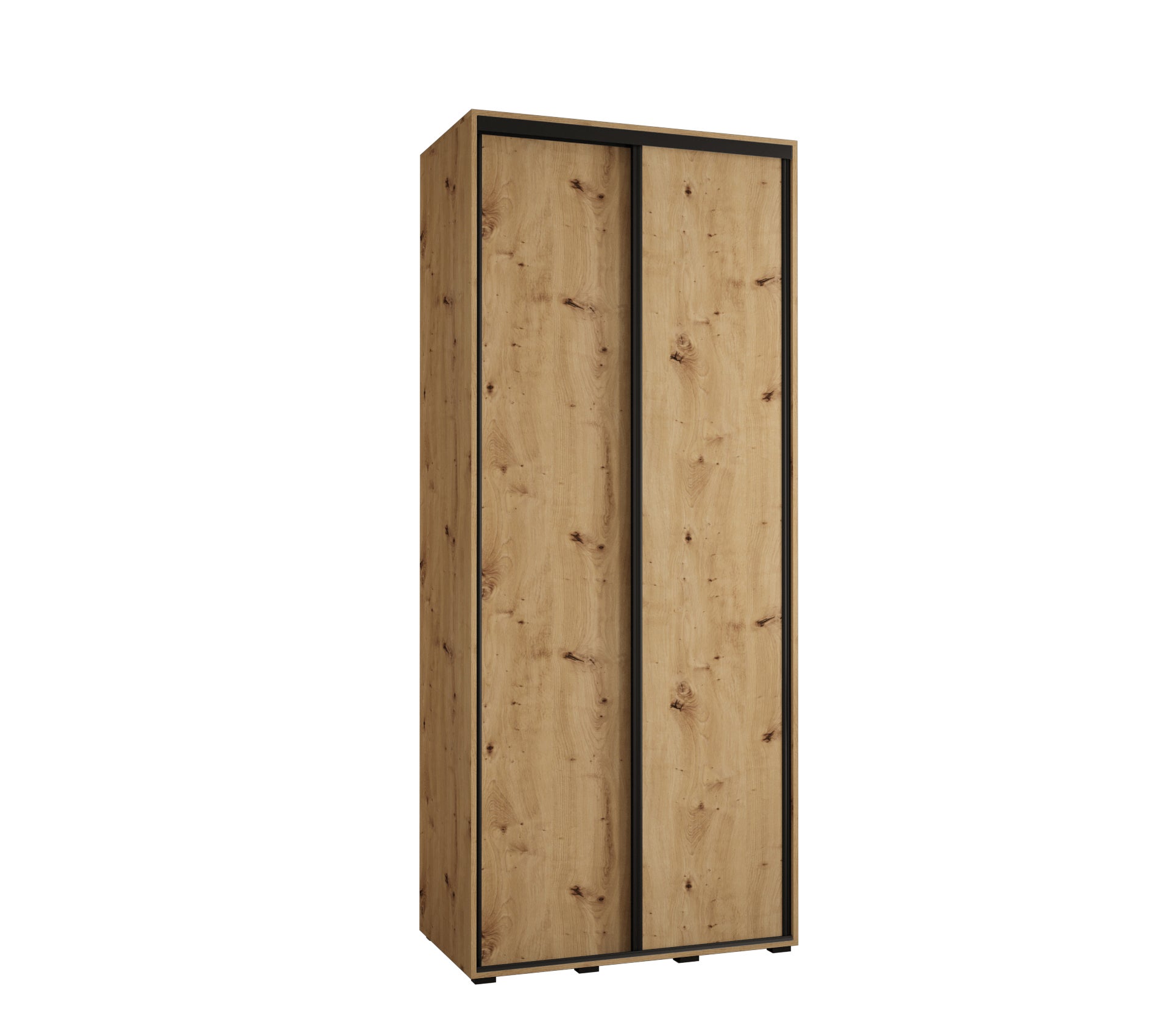 Szafa przesuwna wysoka Davos 1 120 x 45 x 235,2 cm artisan + artisan + u. czarny - Abiks Meble
