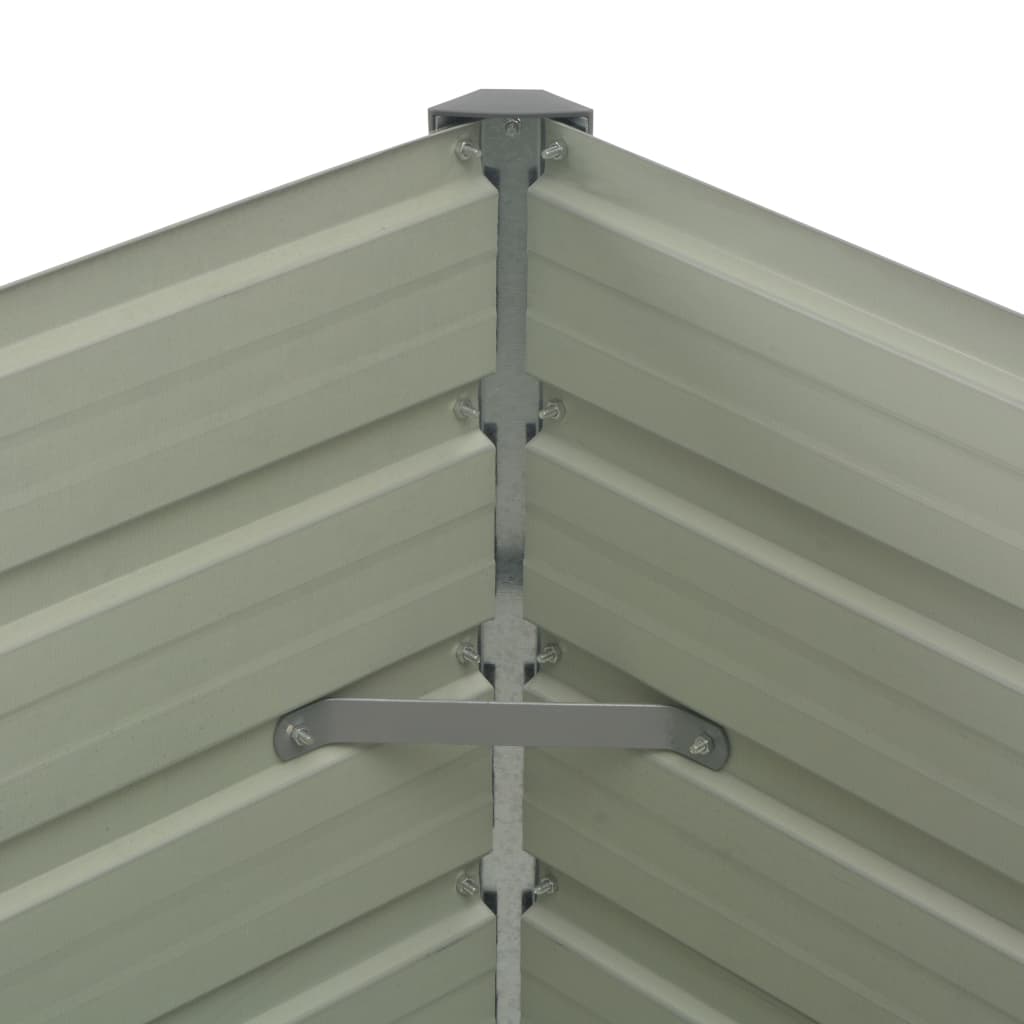 Fioriera rialzata antracite 100 x 100 x 77 cm giardino piante fiori acciaio zincato 02_0000853 - 5