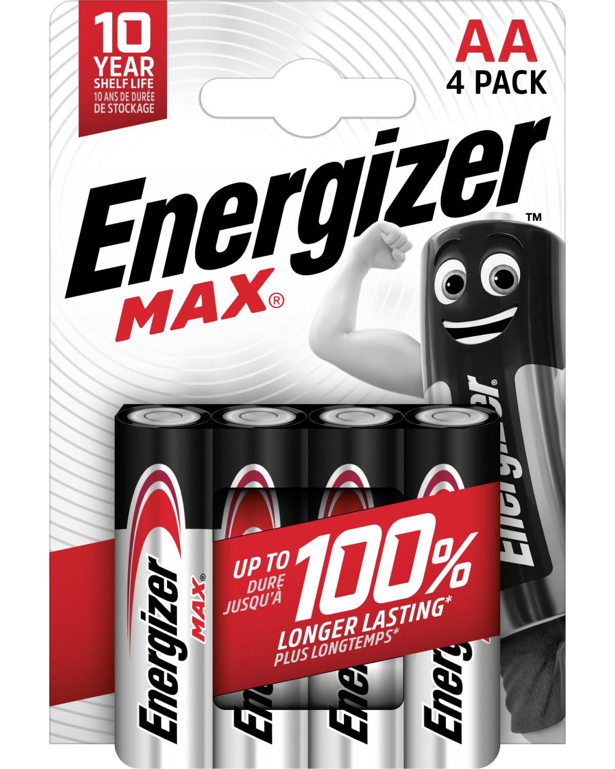 Bateria alkaliczna Energizer Max AA długotrwała 4 sztuki
