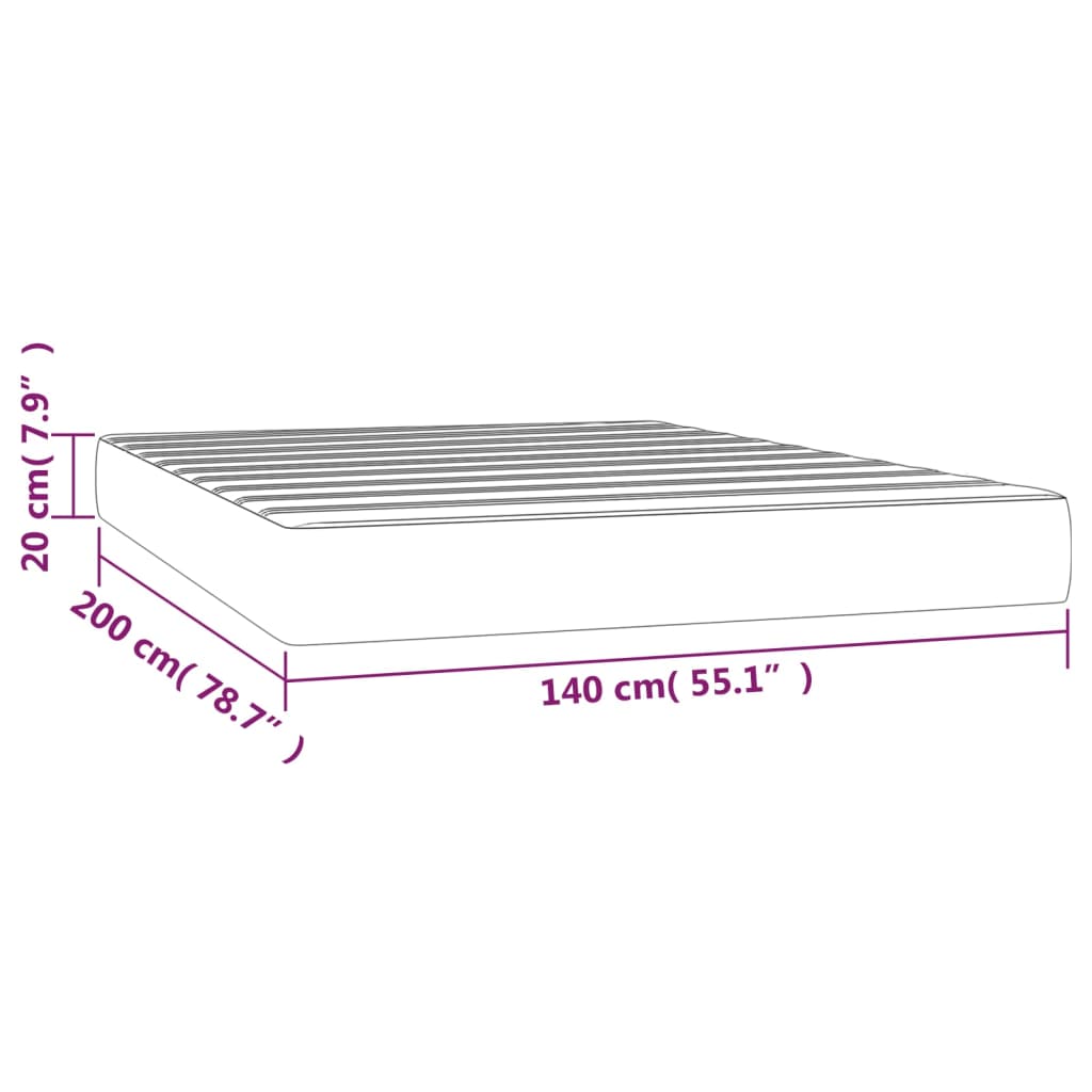 Maison Exclusive - Matelas de lit à ressorts ensachés Crème 140x200x20 cm Tissu - 7