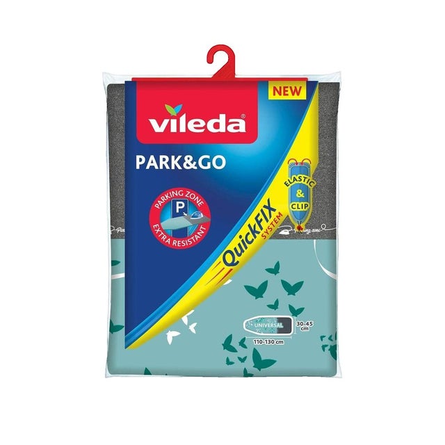 Pokrowiec na deskę do prasowania Vileda Park & Go metaliczna strefa i absorpcja pary