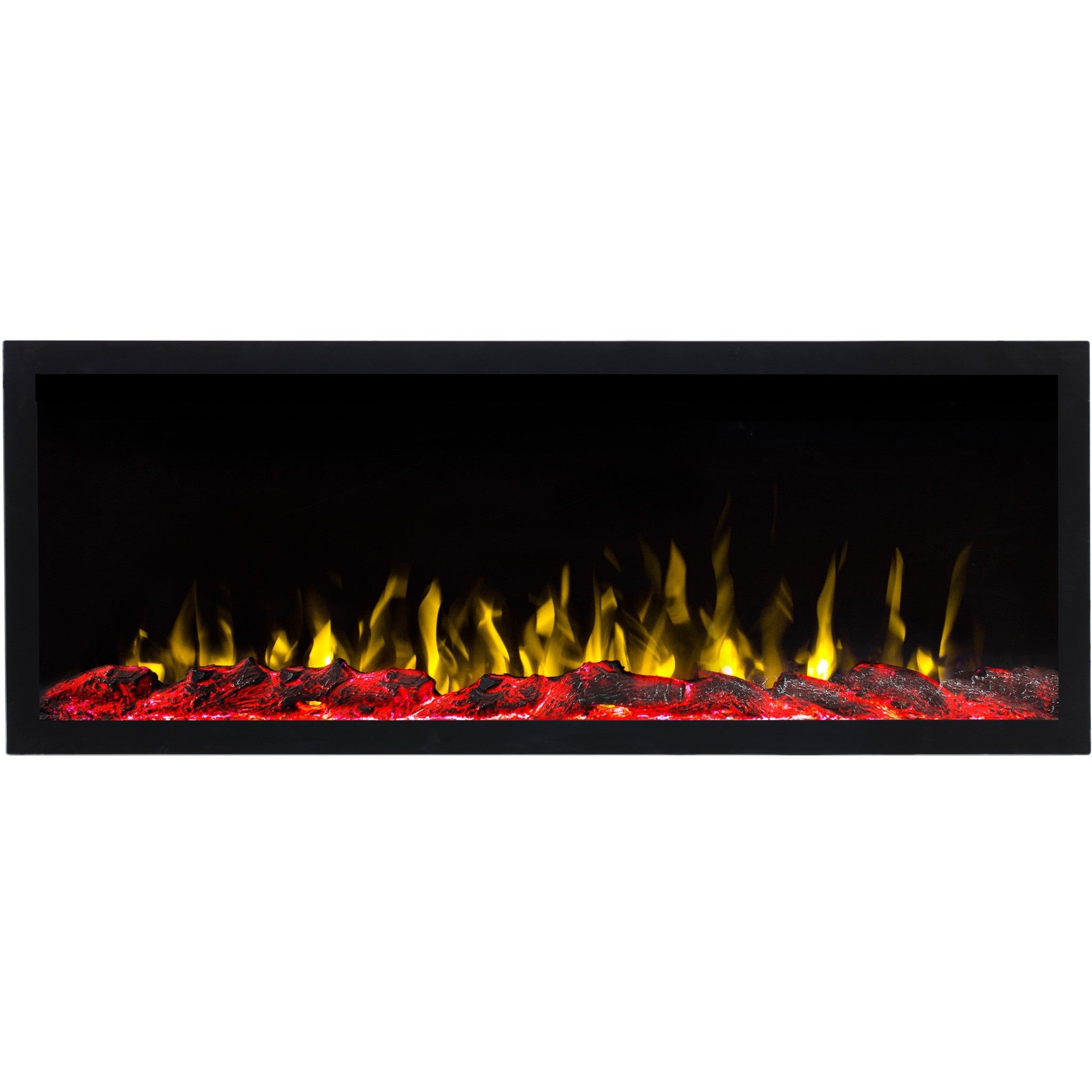Cheminée électrique AFLAMO Pride S115 - feu premium - murale ou encastrable - 115x42x14 cm - cheminée LED décorative sans chauffage - 7