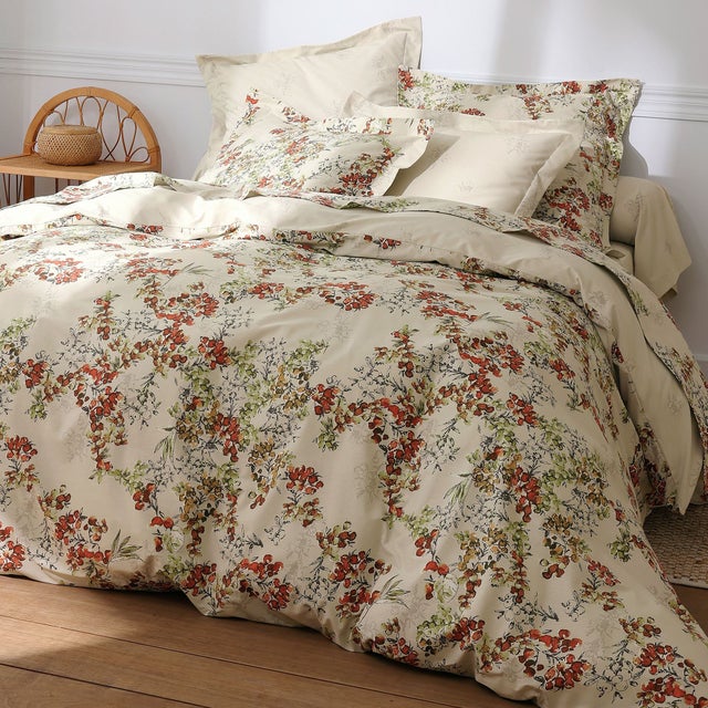 Taie volant ANDJA 50x70 beige grège en coton