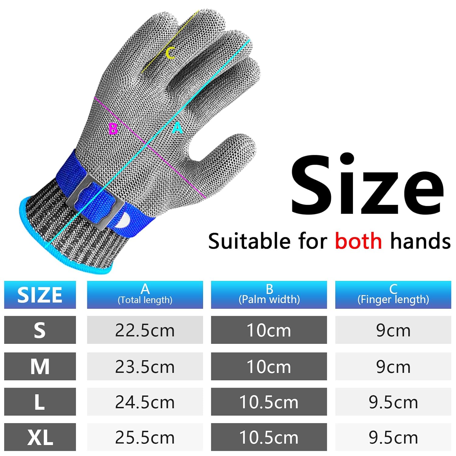 Gants anti-coupures de cuisine, gants de travail alimentaires de niveau 9 avec couteau pour huîtres et coupe de viande, éplucher les huîtres, cuisine - 2
