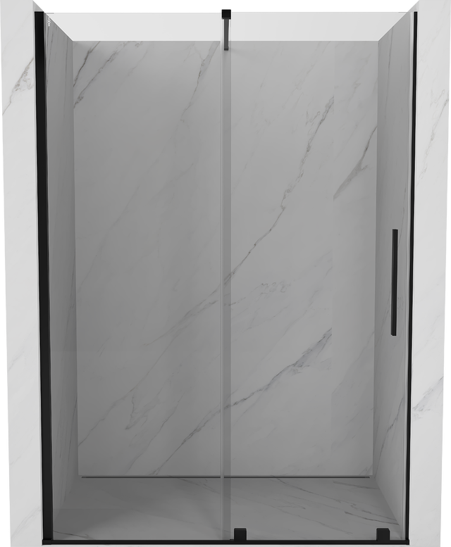 Mexen Velar drzwi prysznicowe rozsuwane 140 cm, transparent, czarne - 871-140-000-01-70