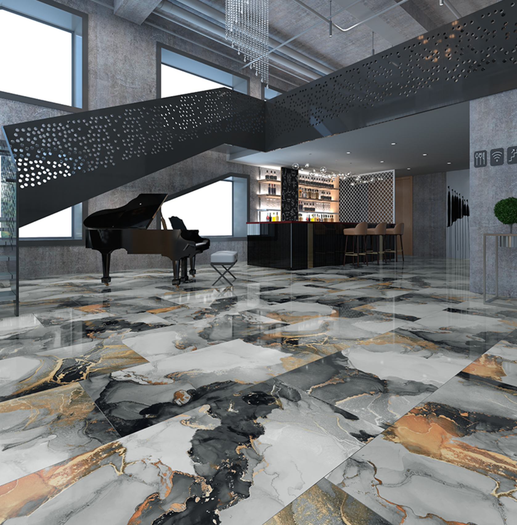 Carrelage sol / mur effet marbre JOYA l.60 x L.120 cm Brillant LIMCARO - 6