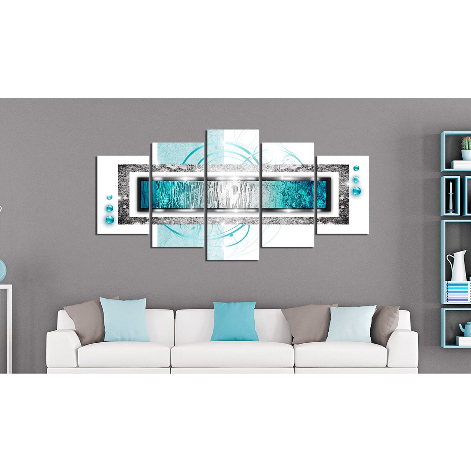 Tableau blizzard turquoise - 200 x 100 cm - 2