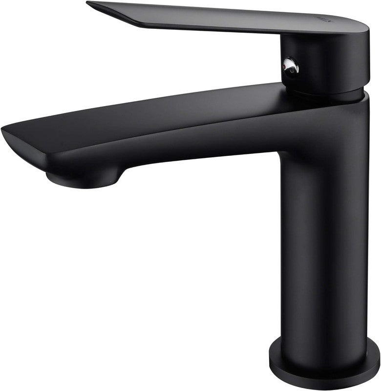 Mice - grifo de lavabo, monomando griferia de baño, mezclador baño agua fria / caliente color negro mate