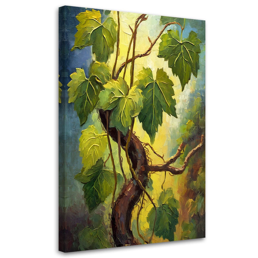 Obraz na płótnie, Zielone liście winogron 40x60
