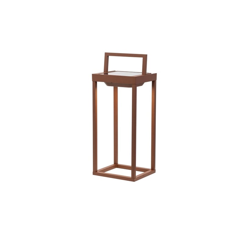 Zafferano - Domowa lampa solarna z 2 diodami LED, 37,3 cm, 2 W, ścienna i stołowa, z baterią i czujnikiem zmierzchu, Corten